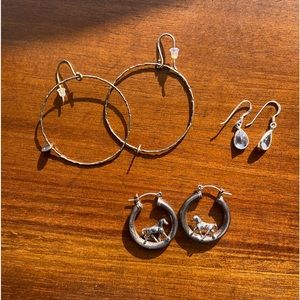 3 PAIRS OF .925 SILVER EARRINGS 💍